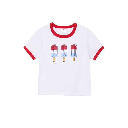 Way to Celebrate Toddler Patriotic Americana Americana Short Sleeve Tee Now $5.98