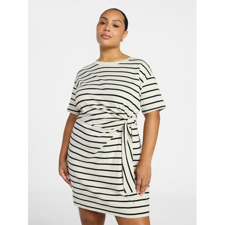 Terra & Sky Women’s Plus Front Twist Dress with Short Sleeve Now $8.82