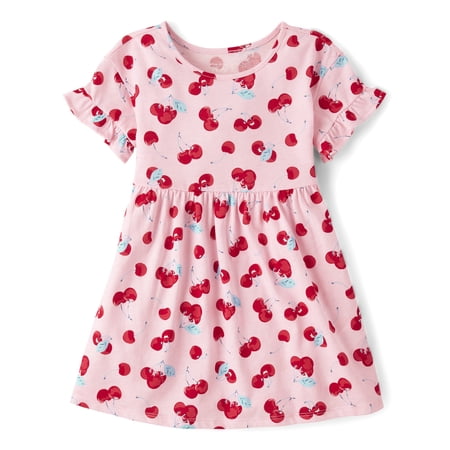 The Children's Place Baby & Toddler Girls Short Sleeve Cherry Babydoll Dress Now $9.18