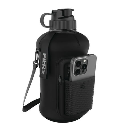 FitRx Voyager Water Bottle, Half Gallon Water Jug with Neoprene Sleeve, Storage Now $14.88