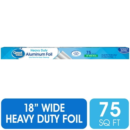 Great Value Heavy Duty Aluminum Foil, 75 sq ft Now $6.98