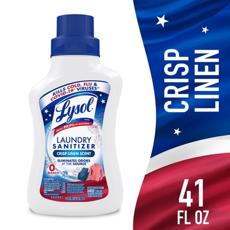 Lysol Laundry Sanitizer Additive Sanitizing Liquids for Clothes, Crisp Linen, 41 fl Now $6.72