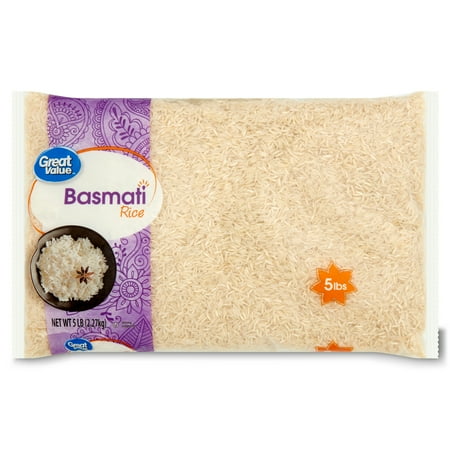 Great Value Basmati Rice, 5 lb Now $8.88