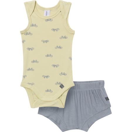 Modern Moments by Gerber Baby Neutral Viscose Sleeveless Bodysuit and Short Outfit Now $2.99