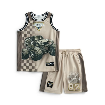 Monster Jam Boys Basketball Jersey and Shorts Set, 2-Piece Now $6.98