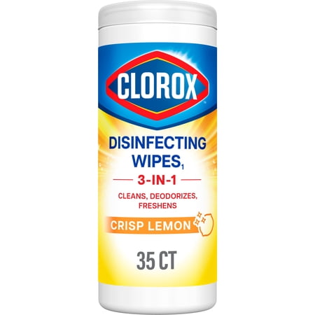 Clorox Disinfecting Cleaning Wipes, Bleach Free, Crisp Lemon, 35 Count Now $2.98