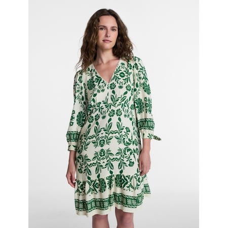 Time and Tru Women's A-Line Border Print Mini Dress Now $17.63
