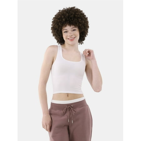 No Boundaries Cotton Stretch Ribbed Cropped Tank Top, Women's XS-XXXL Now $6.74
