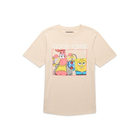 SpongeBoB SquarePants, Boys' & Big Boys', Good Vibes, Short Sleeve, Graphic T-Shirt Now $4.50