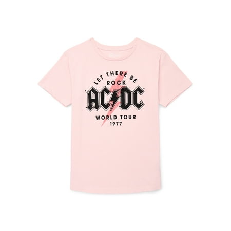 Wonder Nation Girls AC/DC World Tour Graphic Tee with Short Sleeves Now $5.48