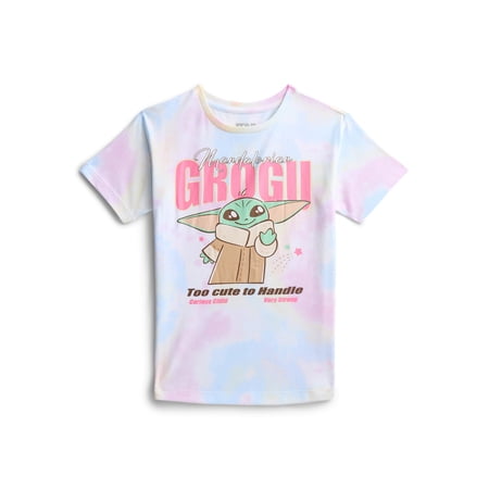 Star Wars Girls Grogu Too Cute Graphic Tee with Short Sleeves