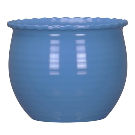 Mainstays Brooke 8" x 8" x 6.5" Round Blue Paradise 100% Recycled Resin Planter