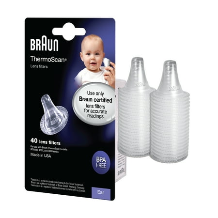 Braun Thermoscan Ear Thermometer Lens Filters, Latex-Free, BPA Free, 40 Pack, Clear Now $5.94