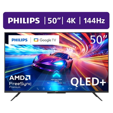 Philips 50" Class 144Hz QLED+ 4K UltraHD Google + Gaming Smart TV Now $198.00