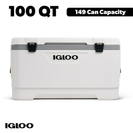 Igloo 100 QT Latitude Marine Ultra Hard-Sided Cooler, White and Moonscape Gray Now $74.47