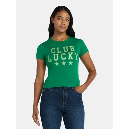 St. Patrick's Day Club Lucky Women’s Graphic Tee with Short Sleeves Now $2.90