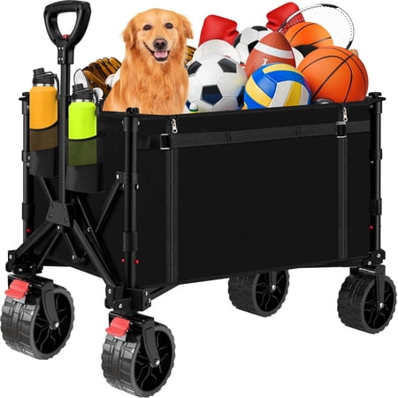 Camkey Heavy Duty Collapsible Folding Wagon Cart, with All-Terrain Now $45.13 at Walmart