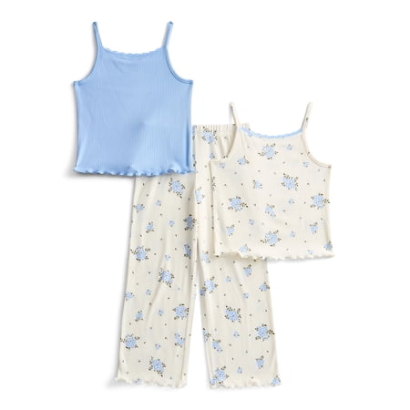 Wonder Nation Girls Tank Tops and Pants Sleep Set, 3-Piece Now $8.18