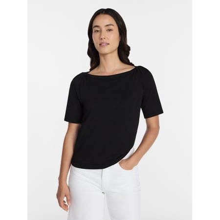 Time and Tru Women's Envelope Tee with Short Sleeves Now $9.74