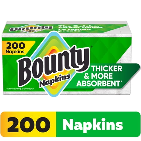 Bounty Paper Napkins, White, 200 Count Now $2.97