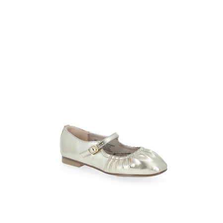 Wonder Nation Little Girls and Big Girls Scrunch Ballet Dress Shoes, Gold-Tone Now $5.99