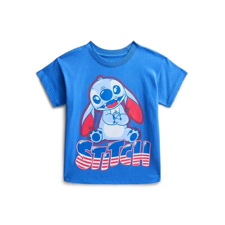 Stitch Toddler Graphic Americana Crewneck Tee with Short Sleeves Now $3.49