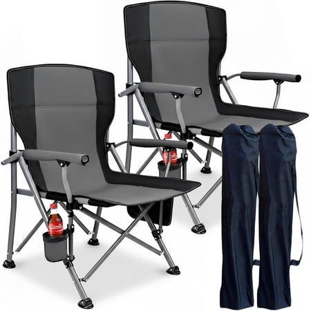 Camping Chairs, 2 Pack Heavy-Duty Steel Frame Supports 450Lbs, Foldable Outdoor Lawn Now $62.59