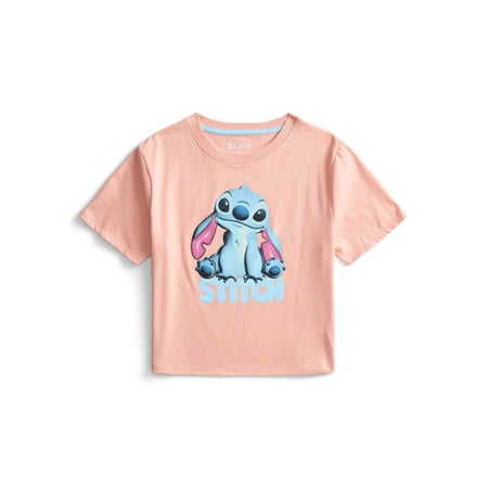 Stitch Girls Embellished Graphic Tee with Short Sleeves Now $3.42