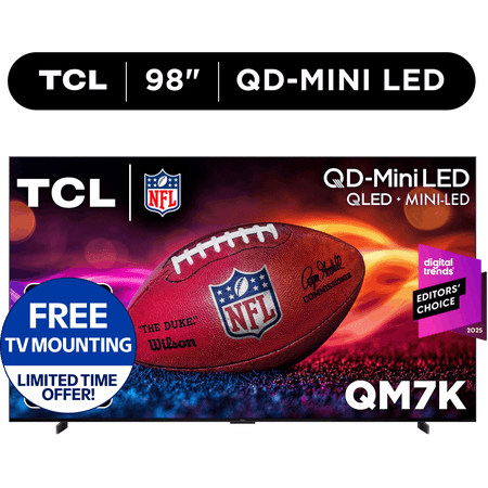 TCL 98" Class QM7K Series QD-Mini LED QLED 4K UHD Smart Google TV Now $1998.00 at Walmart