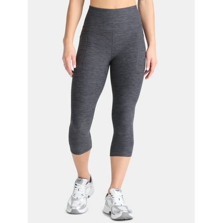 Athletic Works Women's and Women's Plus ButterCore Capri Leggings with Pockets, 21" Now $9.99
