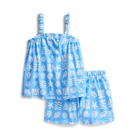 Wonder Nation Toddler Girls Ribbed Tank Top and Shorts 2-Piece Set Now $7.49