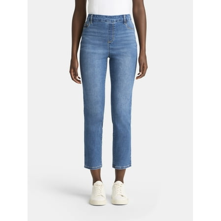 Time and Tru Women's High Rise Straight Leg Denim Jegging, 27.5" Inseam