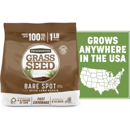Pennington Bare Spot Grass Seed Mix, Grass Seeds for Lawn, for Sun to Partial Shade, 1 lb
