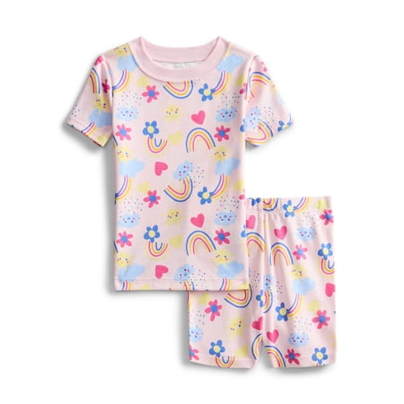 Wonder Nation Toddler Boys Printed Tee & Shorts, 2-Piece Cotton Pajama Set Now $6.98