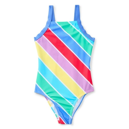 Wonder Nation Girls One Piece Swimsuit with UPF 50+, & Now $8.98