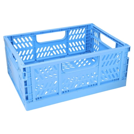 Pen+Gear Small Plastic Collapsible Crate, Bluex 4.72" Now $3.97