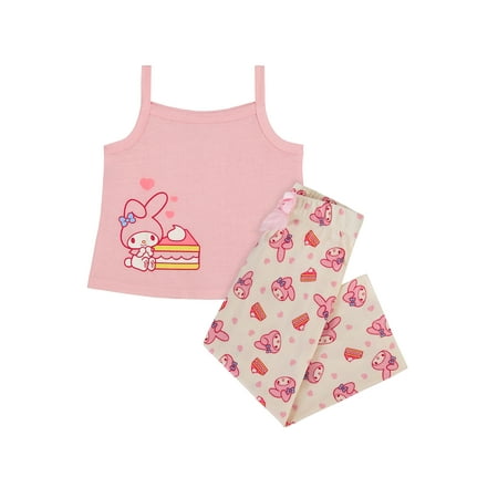 Hello Kitty x Wonder Nation Girls Tank and Sleep Pant Pajama Set, 2-Piece Now $10.00