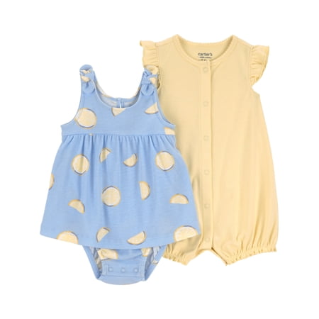 Carter's Child of Mine Baby Girl Romper and Dress Set, 2-Piece, Sizes 0/3-24 Months Now $9.00