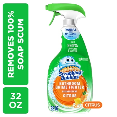 Scrubbing Bubbles Disinfectant Bathroom Shower & Tub Cleaner Grime Fighter Spray, Citrus