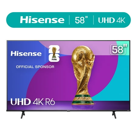 Hisense 58" Class 4K UHD LED LCD Roku Smart TV HDR R6 Series 58R6E Now $238.00