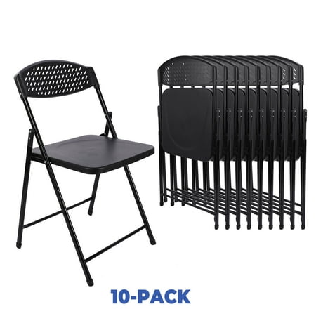 Mainstays Resin Light-Weight Folding Chairs, Black Now $89.97