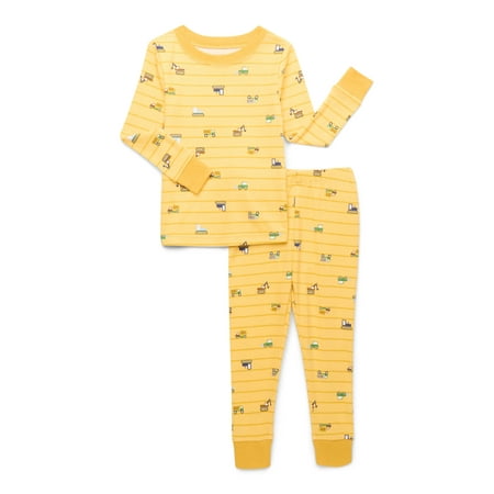 Wonder Nation Toddler Cotton Long Sleeve Sleep Tee and Pants Pajama Set, 2-Piece Now $5.00