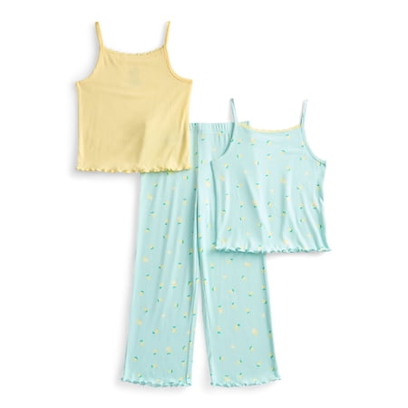 Wonder Nation Girls Tank Tops and Pants Sleep Set, 3-Piece Now $7.01