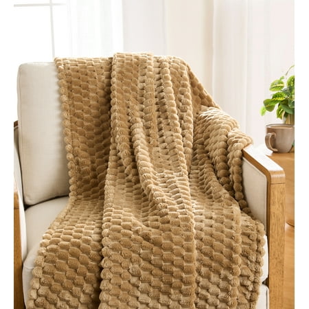 Better Homes & Gardens Textured Velvet Plush Oversized Throw Blanket in Dark Caramel Now $7.97
