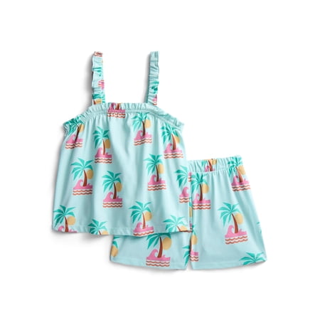 Wonder Nation Toddler Girls Ribbed Tank Top and Shorts 2-Piece Set Now $9.98