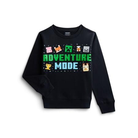 Minecraft Boys Graphic Crew Fleece Sweatshirt with Long Sleeves Now $6.00