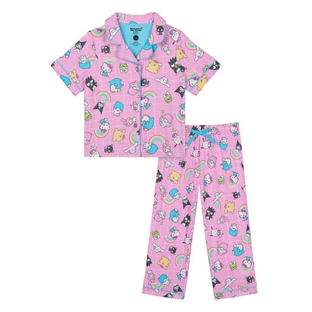 Hello Kitty Girls Button Front Top and Pants Pajama Set, 2-Piece, 2-Piece Now $8.00