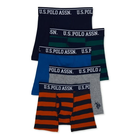 U.S. Polo Assn. Boys Cotton Tagless Underwear Boxer Briefs, 5- Pack, Sizes Now $9.98