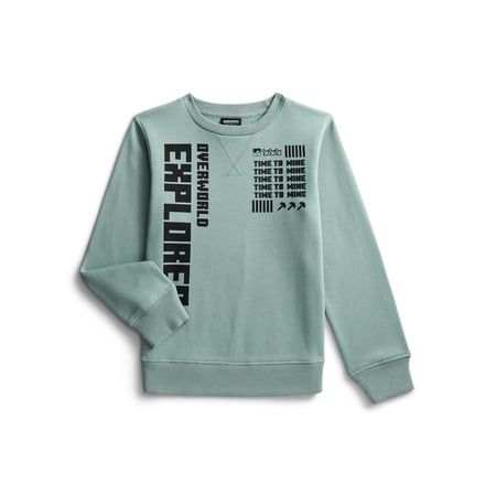 Minecraft Boys Graphic Crew Fleece Sweatshirt with Long Sleeves Now $5.93