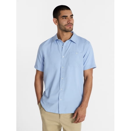 George Men's & Big Men's Regular Fit Microfiber Button-Up Shirt with Short Sleeves Now $9.00